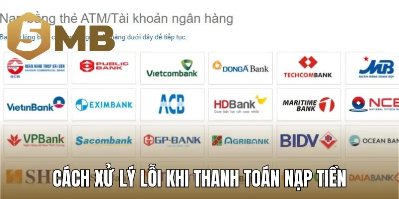 Cách xử lý lỗi khi thanh toán nạp tiền