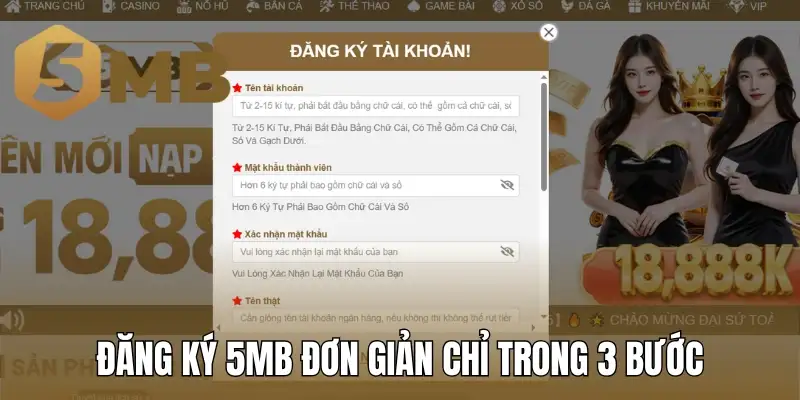 Đăng ký 5Mb đơn giản chỉ trong 3 bước