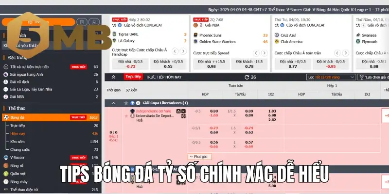 Tips bóng đá tỷ số chính xác dễ hiểu